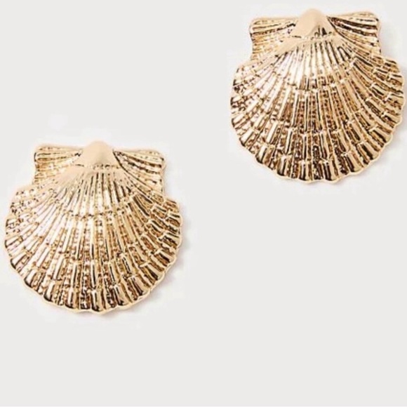 Lilly Pulitzer Jewelry - NWT Lilly Pulitzer Shimmering Gold Shell Earrings